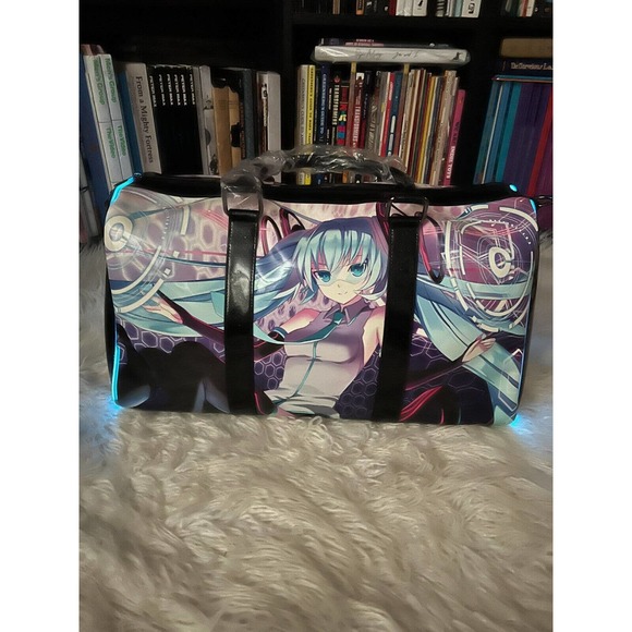 Dolls Kill X Hatsune Miku Duffle Bag Weekender Light up Bag - Picture 6 of 7